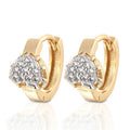 Fashion Micro Pave Jewelry Crystal Heart Shaped Hoop Huggies Earrings Gold Filled