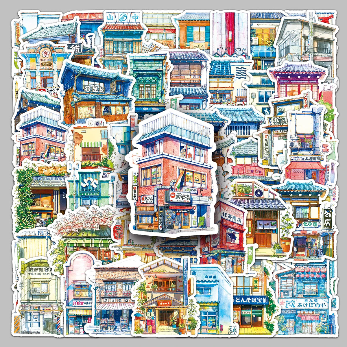 50PCS Factory Wholesale Waterproof PVC Decorative Japanese Street Shop Stickers for Phone Cases & Computers