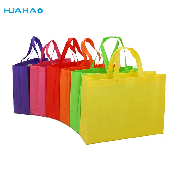 Huahao Customized Reusable Tote  Recycled Eco Non Woven Shopping Bag with logo