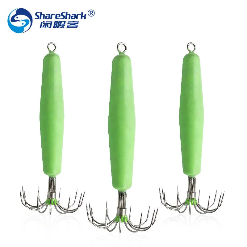 Stainless Steel Luminous Squid Hooks Fishing Tackle Lures Squid Jigs Hook 12 Pin Umbrella Type Octopus Fish Hook
