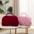 Wholesale Custom Women Cotton Black White Pink Travel Weekender Tote Canvas Duffle Bag