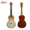 Large Stock Aiersi Brand China Made 26 Inch Tenor F Hole Spruce Top Mahogany Resonator Ukulele Travel Guitar with case 4 String