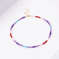 Tiny Natural Gemstone Purple 4MM Rondelle Beads Crystals Healing Stones Choker Necklace