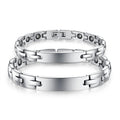 Factory Wholesale Waterproof Smooth Luxury Titanium Steel Magnetic Couple Energy Health Bracelet Jewelry Gift for Father's Day