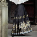 Spring Summer New Chinese Style Retro One Piece Improved Hanfu A-line Pleated Skirt for Women