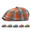 Plaid Newsboy Cap for Men Wome Classic 8-Panel Beret Hat Ivy Gatsby Cabbie Cap