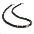 New Wholesale Pretty 18K Gold Plated Jewelry Tiger Eye Black Agate Men Necklace Natural Stone Beaded Necklace for Men Jewelry