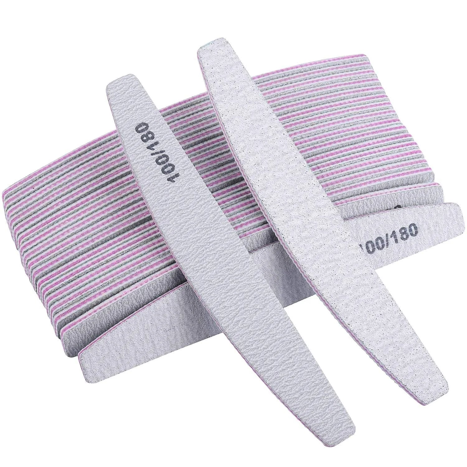 25pcs/Pack Nail Buffering Files 100/180 Grits Doubled Sides Emery Boards Coarse Nail File
