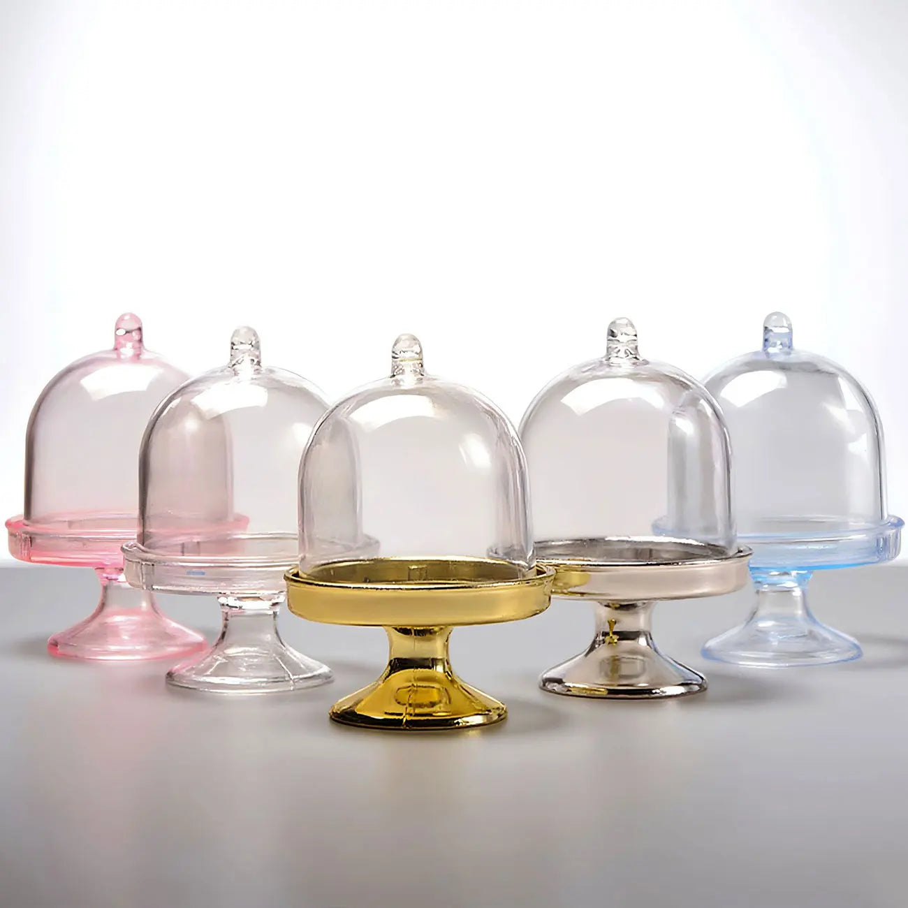 BECOL Wholesale Mini Acrylic Clear Cake Stand Plastic Wedding Dessert Box Transparent Candy Box for Wedding & Birthday Party