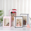 Custom clear Transparent Window Paper Bag Packaging Candies Bouquets Gift Bags White Kraft Paper Bag