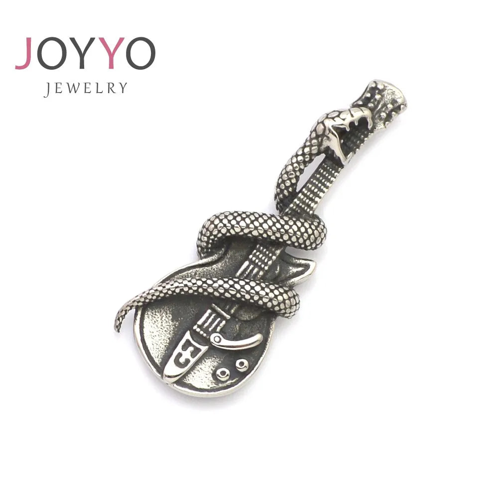 Manufacturer Wholesale Personalized Custom Stainless Steel Music Jewelry Guitar Shaped Pendant for DIY Jewelry Making