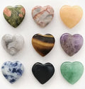 Natural Crystal 20mm No Hole Heart Shape Stone Figurine Semi Precious Gemstone Heart DIY Jewelry Decoration