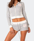 Women's Fashion Summer Strapless Track Crop Top Tie up High Waisted Drawstring Shorts Casual Top and Shorts Set