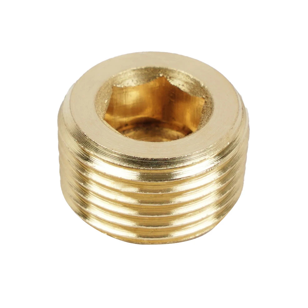 Hot Selling Brass Internal Hex Threaded Round Hole Plug Head Screw Pipe End Plug