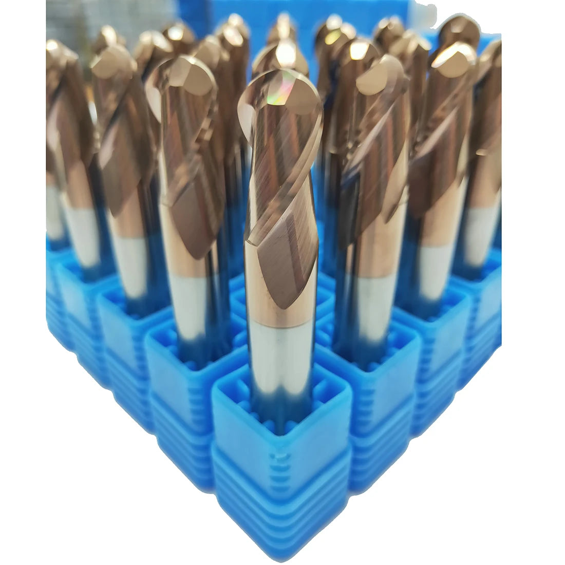 4F Tungsten Carbide Round Nose Milling Cutter End Mill Cutter Coated Pressure Angle 45