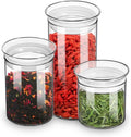 Various Sizes 300ml-2000ml Airtight Glass Canisters Clear Large Small Kitchen Storage Containers Airtight Sealed Food Travel