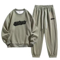 Custom Embossed Logo 100% Cotton Pullover Sweat Suits Two Piece Oversized Unisex Hoodies Sets