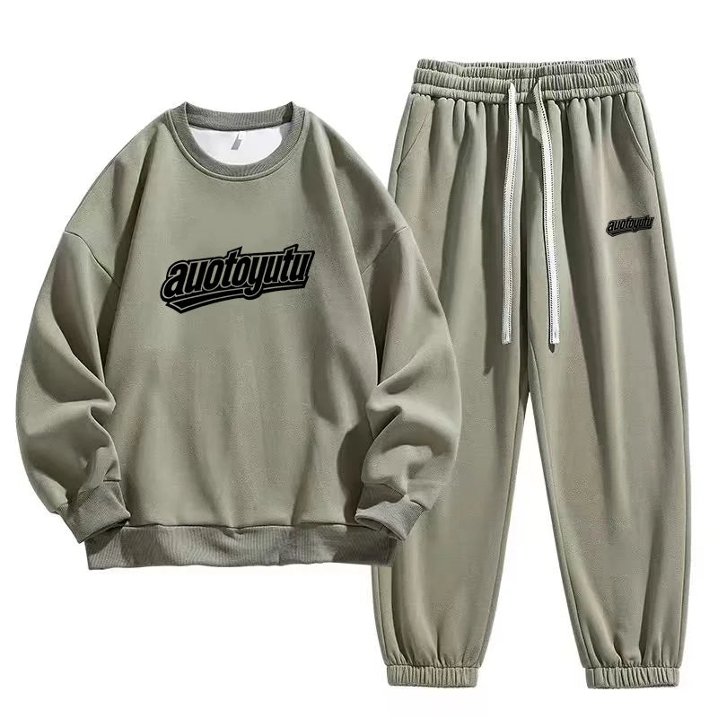 Custom Embossed Logo 100% Cotton Pullover Sweat Suits Two Piece Oversized Unisex Hoodies Sets