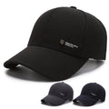 Luxury Casual Outdoor Travel Sunscreen Hats Metal Plate logo Black Men Black Structured Baseball Cap