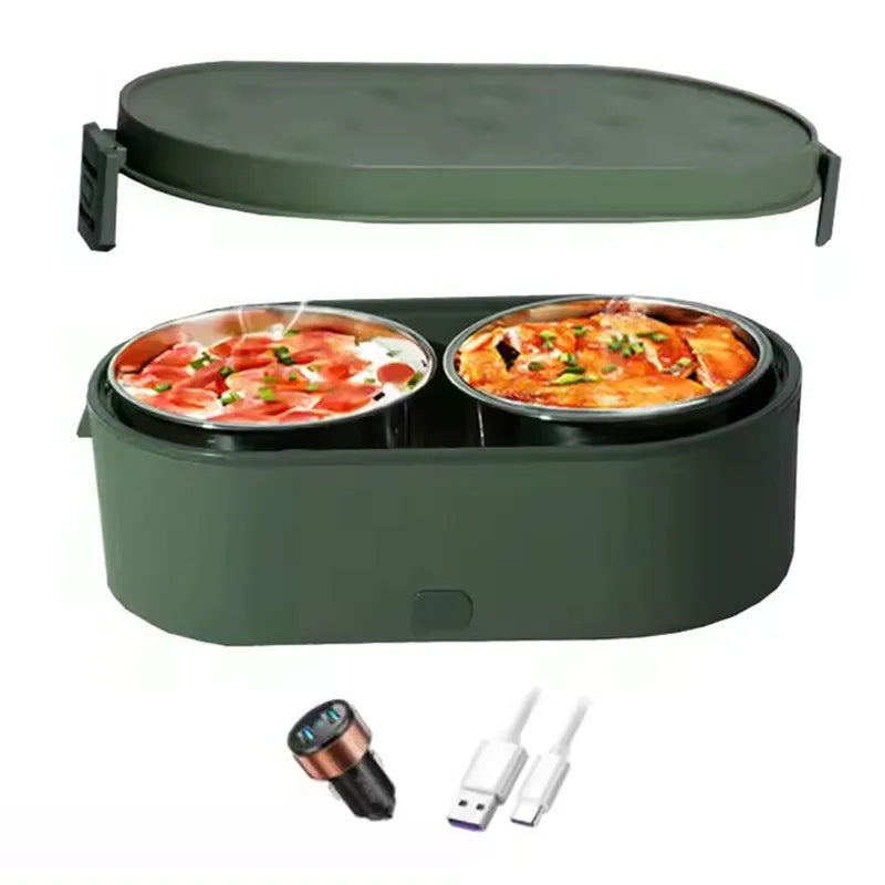 Hot Wholesale USB Heating Food Container Portable Stainless Steel Bento Lunch Boxes Electric Lunch Box Food Warmer
