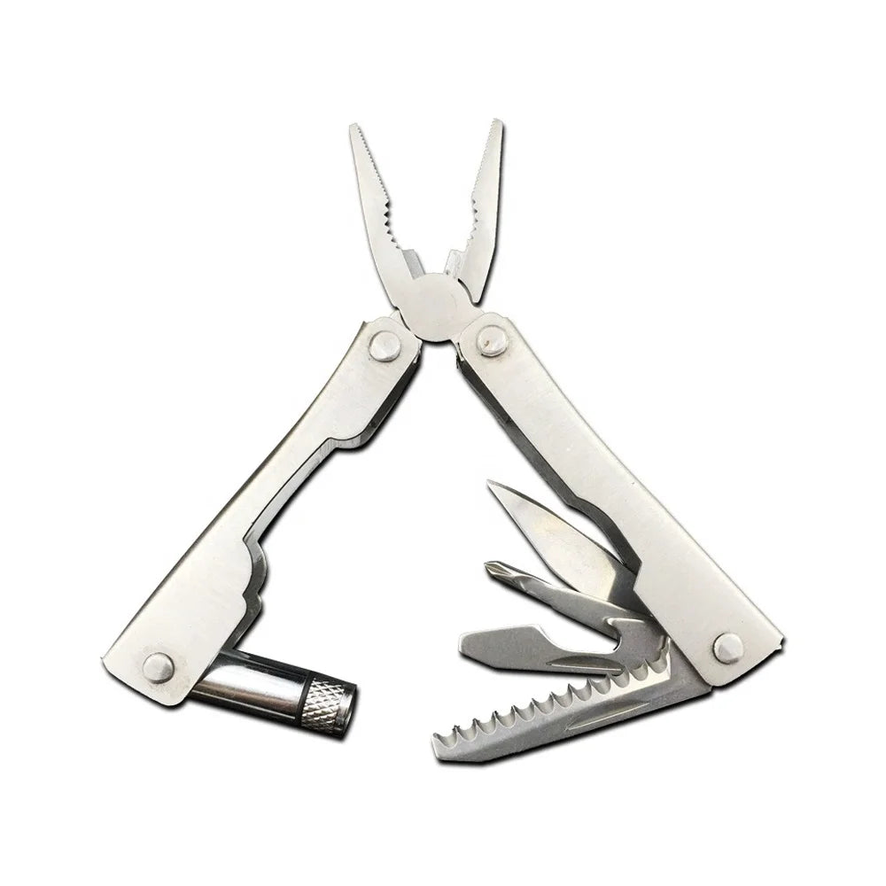 1 Pcs Multi-Purpose Stainless Steel Housing Folding Tool Pliers Combination With LED Night Light Portable Pliers Tools Set