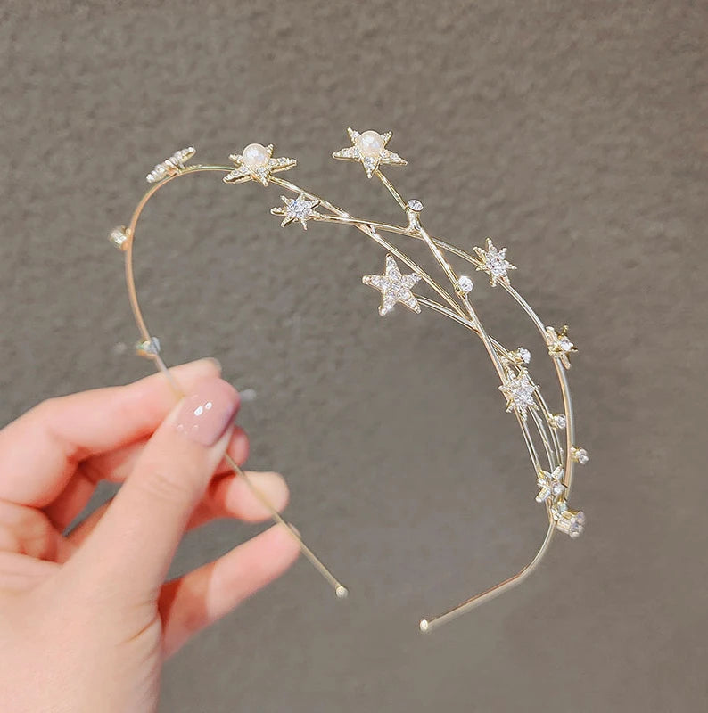 Women's Gold Leaves Alloy Hair Headband Wedding Flower Hairband Accessories