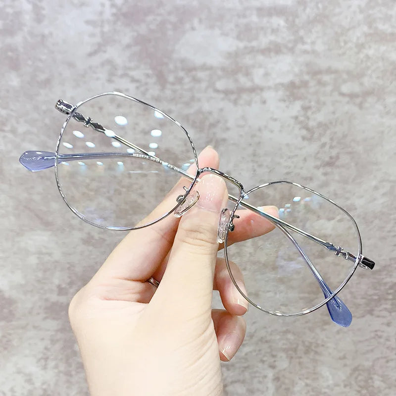 Fashion Personality UV400 CE Certified Oversized Sunglasses PC Optical Frame Anti-blue Light Glasses Diamond Face Shape Unisex