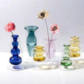 Purple Color Home Decoration Used Glass Vase for Flowers Can Customized Colored