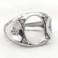 Sterling Silver 11*14mm Semi Mount Men's Ring Frame Empty Blank Claw Setting S925 Base Holder Without Center Stone for DIY Inlay