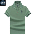 Premium Men's Golf Shirts Customizable Embroidered Cotton Quick Dry Button Front Short Sleeve Knitted Fabric for Work