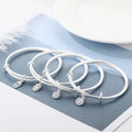 PFT White Copper Silver Plated Trendy Gift Ping an Fu Push-pull Sand Face Cuff Bracelet for Women Solid Fu Brand Jewelry MegaBDM