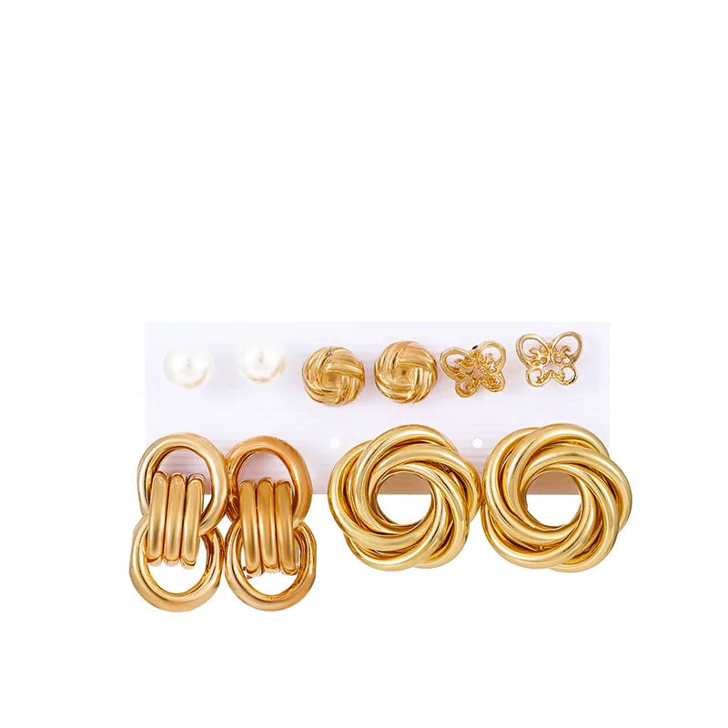 Hot Selling Fashion New Hoop Pearl Stud Earring Cards Earrings for Women 18k Gold French Vintage Fashion Jewelry Earrings Dangle