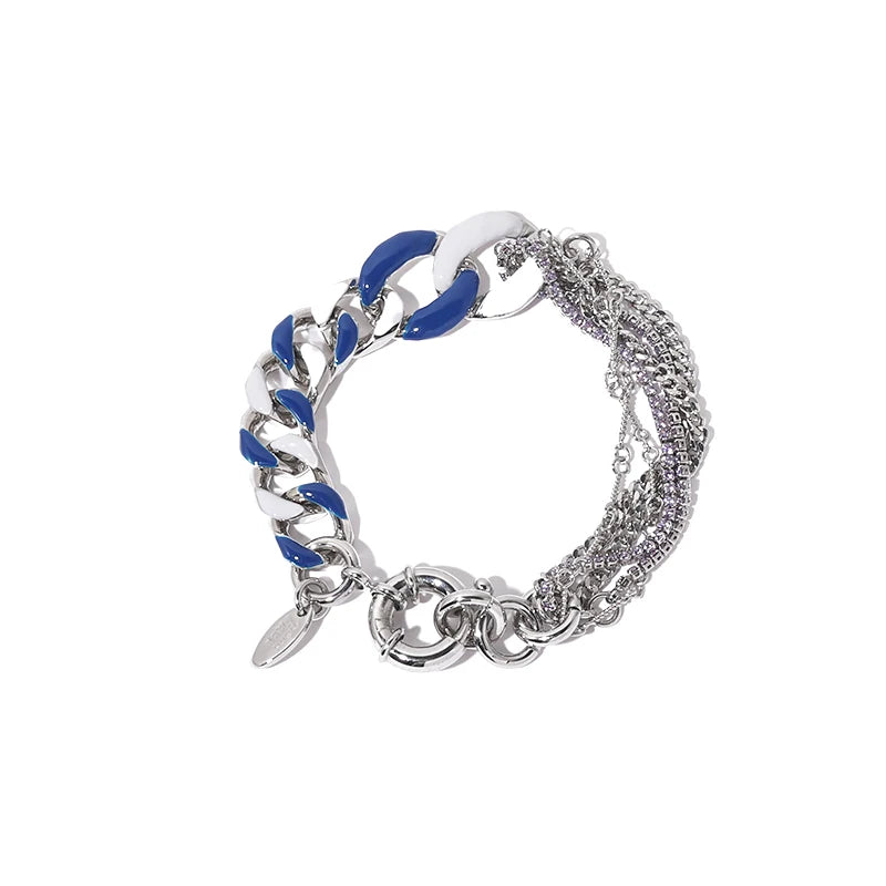 Trendy Y2K Jewelry Handmade Oil Dripping Bracelet Fashion Cubic Zircon Chain Enamel Bracelet for Women Men