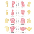 Saffron 8pcs/Box Valentine's Day Plastic Cookie Cutters Set Wedding Couple Cupid Embosser Molds for Cookies and Valentines