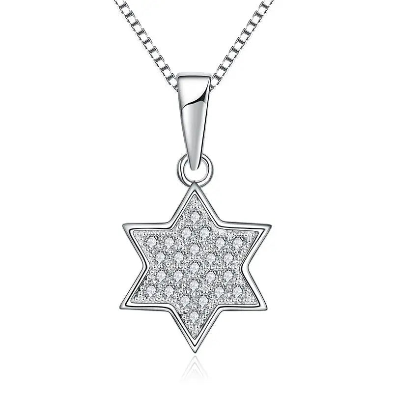 Pendant Necklace 2024 New 925 Sterling Silver Star of David Fashion Different Design Necklaces Necklace Jewelry Women Box Chain
