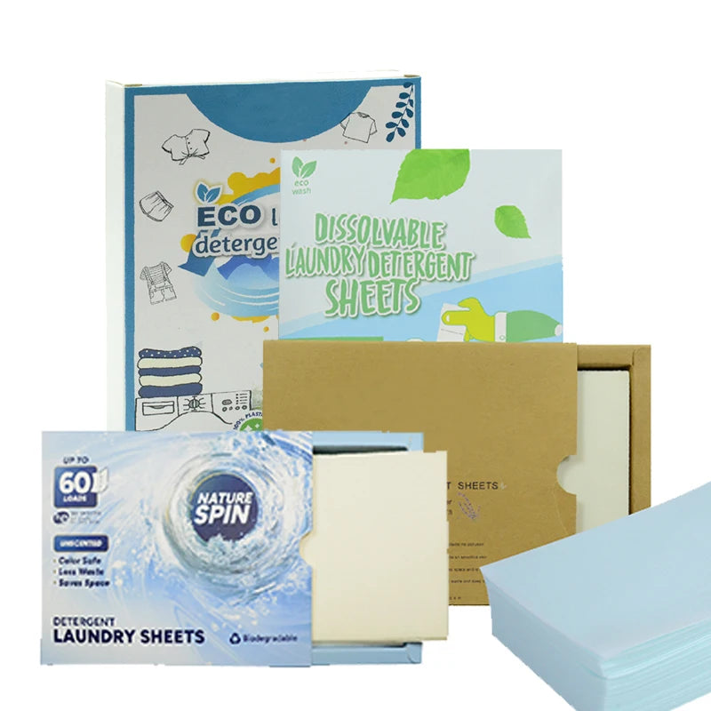 Safe Biodegradable Eco Friendly Solid Deep Stain Removal Fragrance Clothes Washing Laundry Sheet for Travel