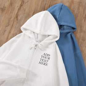 Men's Oversized Zipper Unisex Heavy Weight Fleece Black Custom Full Zip up Blank Full Face Zip Hoodie
