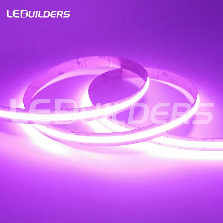 LEDBUILDERS Hot Selling 12mm RGBW COB LED Strip with White PCB 12/24V Voice Control & Tuya APP WiFi Control Decorative Lighting