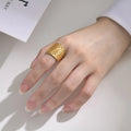 Jewelry Manufacturer Wholesale Dainty Silver and Gold Hammered Stainless Steel Rings for Women Adjustable Finger Rings