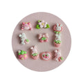 100pcs Cute Mini Rabbit Strawberry House  Resin Flat Back Cabochon Scrapbooking DIY Jewelry Craft Deco Parts