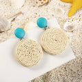 Fashion Handmade Earrings Vintage Drop Earrings Pendant Bamboo Woven Earrings for Women