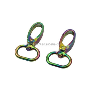 Stock Supply 16 X 45mm rainbow Colored Meta Bag Swivel Hook