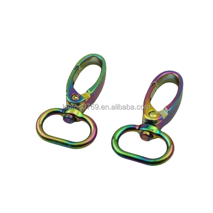 Stock Supply 16 X 45mm rainbow Colored Meta Bag Swivel Hook