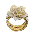 Fashion Best Selling Crystal Flower Charm Bracelet Rose Gold Rhinestone Crystal Flower Heart Charm Bracelet