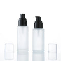 Flat Shoulder Matte Frosted Glass Pump Lotion Bottle 20ml to 100ml Sizes Leak Proof for Skin Care Cream MOQ 100pcs
