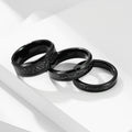 Poya Ready to Ship Couple Wedding Band 4mm 6mm 8mm Meteorite Shaving Inlay Black Plated Tungsten Ring