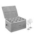 Stackable Wine Glass Storage Box with Dividers Champagne Flute Drinkware Case for Moving Foldable Wine Glass Storage Box