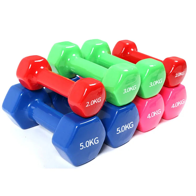 CooSport Fitness Factory Wholesale Colorful Vinyl Mini Dumbbell Set Unisex Home Use Dipping Hexagon Dumbbells