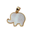 Wholesale Metal Mother of Pearl Shell  Elephant Pendants Charms for Jewelry Making Necklace Accessories
