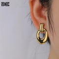 DE PVD Gold Plated Stainless Steel Pendant Earrings Classic Stainless Steel Earrings 18K Gold Plating Stainless Steel Earrings